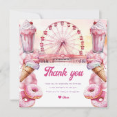 Verjaardag pretpark bedankkaart (Voorkant)