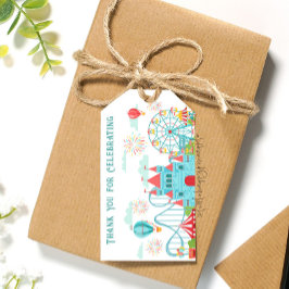 Verjaardag pretpark cadeaulabel