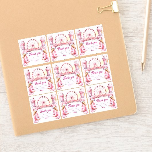 Verjaardag pretpark sticker (Notitieboek)