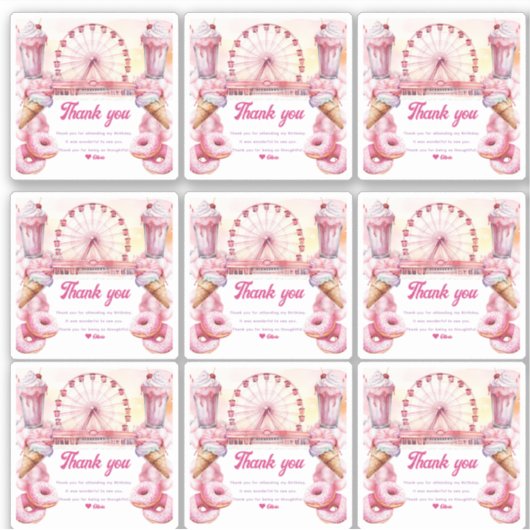 Verjaardag pretpark sticker (Voorkant)