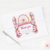 Verjaardag pretpark vierkante sticker (Envelop)