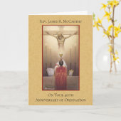VERJAARDAG PRIESTER WIJDING HOSTIE KRUIS KAART (Gele Bloem)