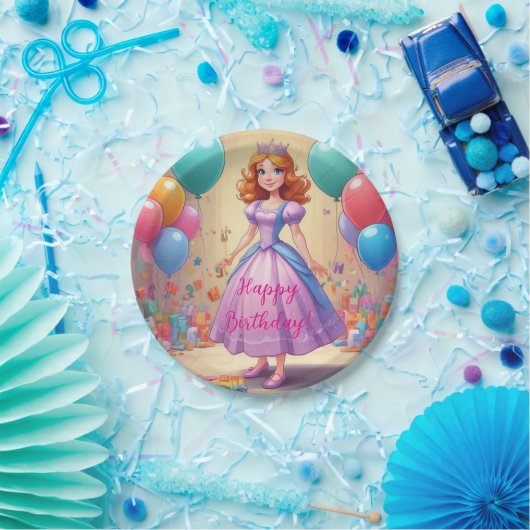 Verjaardag Prinses Borden Papieren Bordje (Feest)