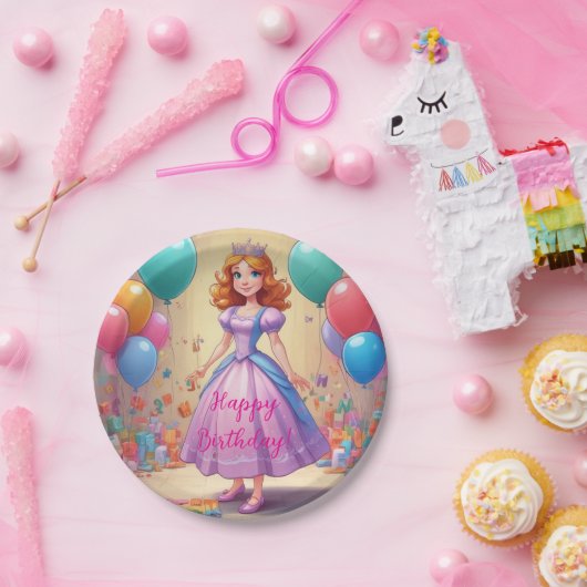 Verjaardag Prinses Borden Papieren Bordje (Feest)