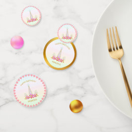 Verjaardag Prinses Eenhoorn, Harten & Goud Confetti