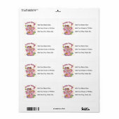 Verjaardag Prinses Ik ben Vier T-shirts en Geschen Etiket (Full Sheet)