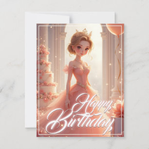 Verjaardag prinses in een dromerige roze jurk
