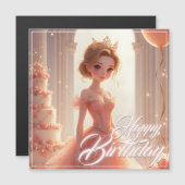 Verjaardag prinses in een dromerige roze jurk (Voorkant / Achterkant)