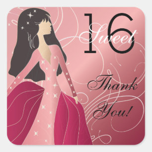verjaardag prinses meisje vierkante sticker