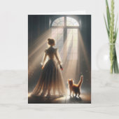 Verjaardag prinses met een kitten kaart (Voorkant)