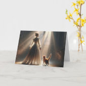 Verjaardag prinses met een kitten kaart (Gele Bloem)