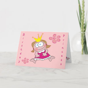 Verjaardag Prinses Schattigee Girly Roze Wenskaart Kaart