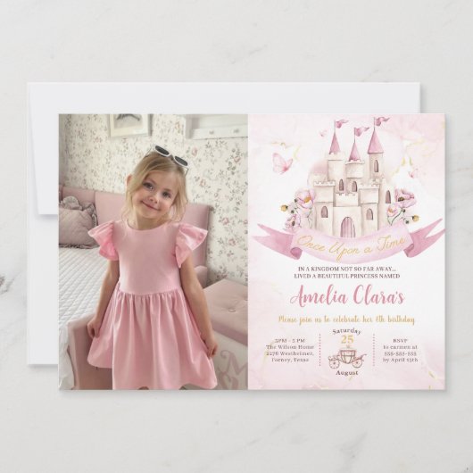 Verjaardag Prinses Sprookjeskasteel Kaart (Voorkant)