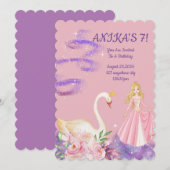VERJAARDAG PRINSES UITNODIGING PERZIK KLEUR (Voorkant / Achterkant)