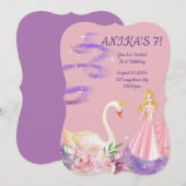 VERJAARDAG PRINSES UITNODIGING PERZIK KLEUR (Voorkant / Achterkant)