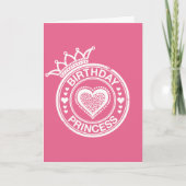 Verjaardag Prinses - Wit- Kaart (Voorkant)
