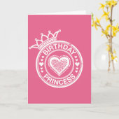 Verjaardag Prinses - Wit- Kaart (Gele Bloem)