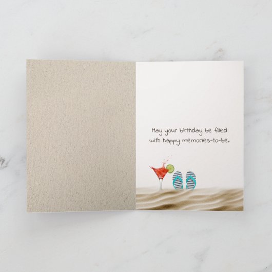 Verjaardag Prints op blote voeten in Beach Sand Kaart (Binnen)