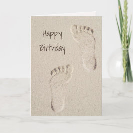 Verjaardag Prints op blote voeten in Sand Kaart
