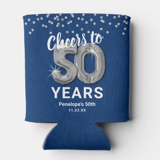 Verjaardag Proost op 50 jaar Blikjeskoeler (Achterkant)