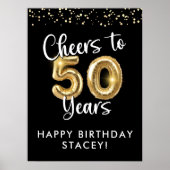 Verjaardag Proost op 50 jaar Welkom Teken Poster (Voorkant)