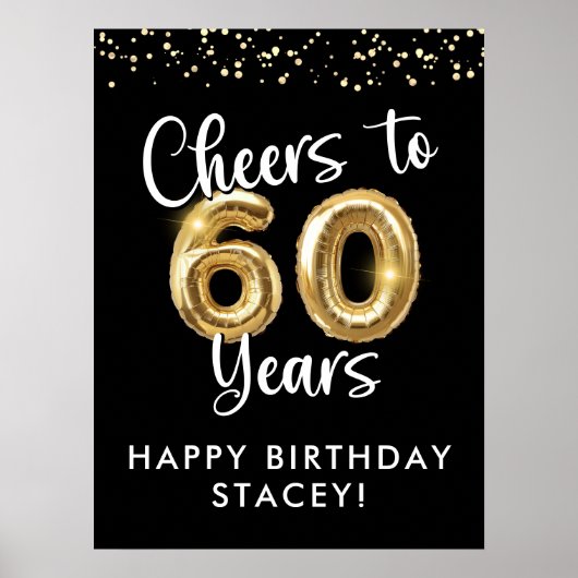 Verjaardag Proost op 60 jaar Welkom Teken Poster (Voorkant)