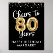 Verjaardag Proost op 80 jaar Welkom Teken Poster (Voorkant)