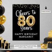 Verjaardag Proost op 80 jaar Welkom Teken Poster