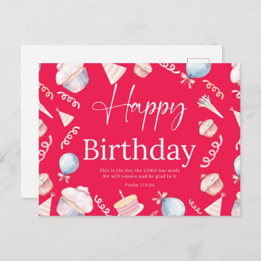 Verjaardag Psalm118:24 Briefkaart (Voorkant / Achterkant)