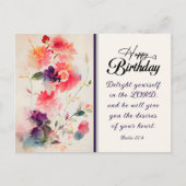 Verjaardag Psalm 37:4 Verblijd u in de HEERE Briefkaart (Voorkant)