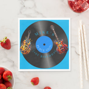 Verjaardag Psychedelic elektrische gitaar record Servet