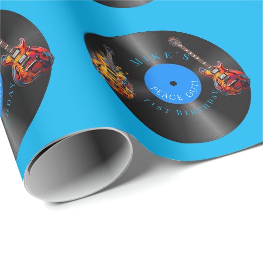 Verjaardag Psychedelische Elektrische Gitaren Reco Cadeaupapier (Rol Hoek)