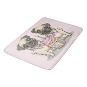 Verjaardag Pug Dogs Cupcake Badmat (Gekanteld)