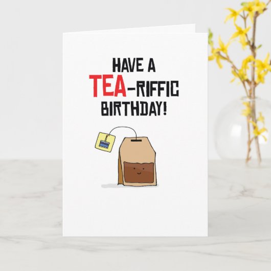 Verjaardag Puns-Tea Verjaardag Kaart (Gele Bloem)