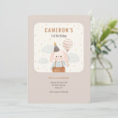 Verjaardag Pup Eerste Verjaardag Uitnodiging (Staand voorkant)