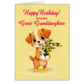 Verjaardag puppy en bloemen (Voorkant)