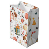 Verjaardag Puppy Gift Bag Medium Cadeauzakje (Voorkant Gekanteld)