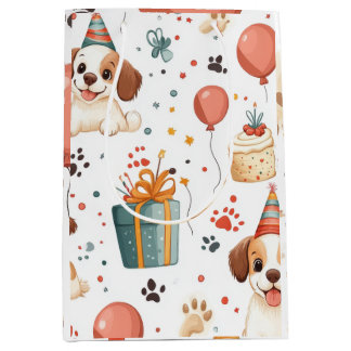 Verjaardag Puppy Gift Bag Medium Cadeauzakje