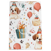 Verjaardag Puppy Gift Bag Medium Cadeauzakje (Achterkant)