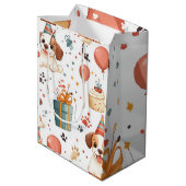 Verjaardag Puppy Gift Bag Medium Cadeauzakje (Achterkant Gekanteld)