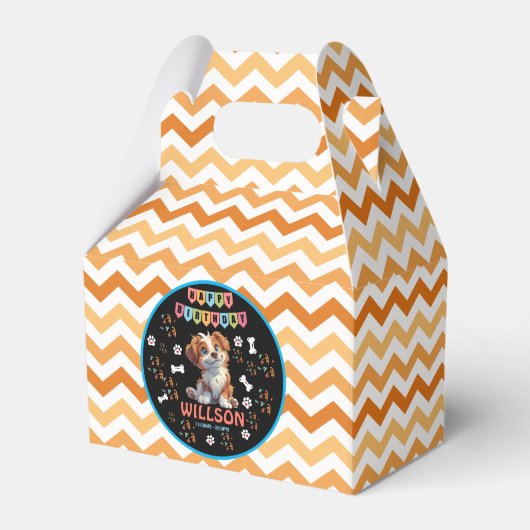 Verjaardag puppyfeest | Schattige Kinder hond them Bedankdoosjes (Voorkant Zijde)