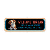 Verjaardag puppyfeest | Schattige Kinder hond them Etiket (Voorkant)