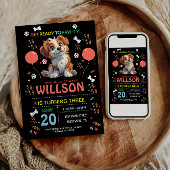 Verjaardag puppyfeest | Schattige Kinder hond them Kaart