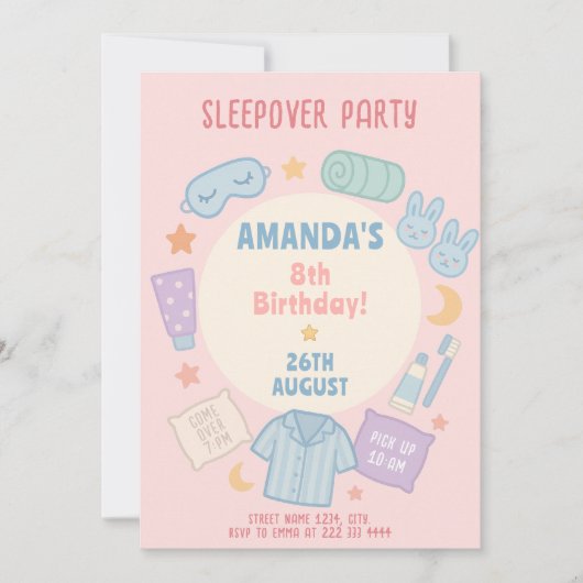 Verjaardag pyjamafeest met Bunny Slippers Kaart (Voorkant)