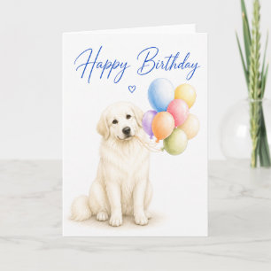 Verjaardag Pyreneese Hond Kaart