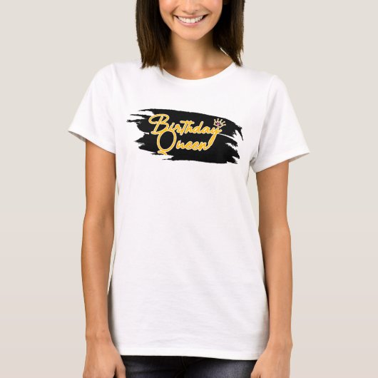 Verjaardag Queen Art T-shirt (Voorkant)
