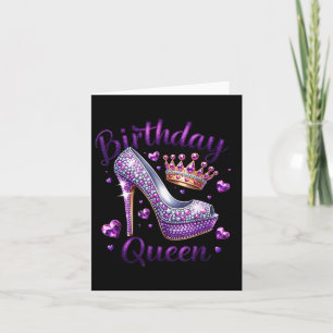 Verjaardag Queen Crown Hearts High Heel Vrouwen Me Kaart