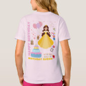 Verjaardag Queen T-shirt voor meisjes (Achterkant)
