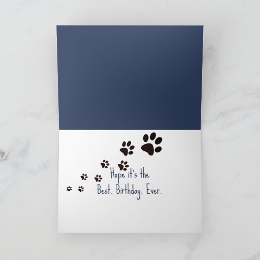 Verjaardag Quilt Dog Design met Bone Kaart (Binnen)