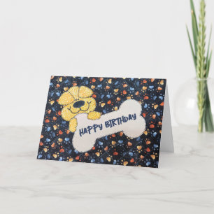 Verjaardag Quilt Dog Design met Bone Kaart